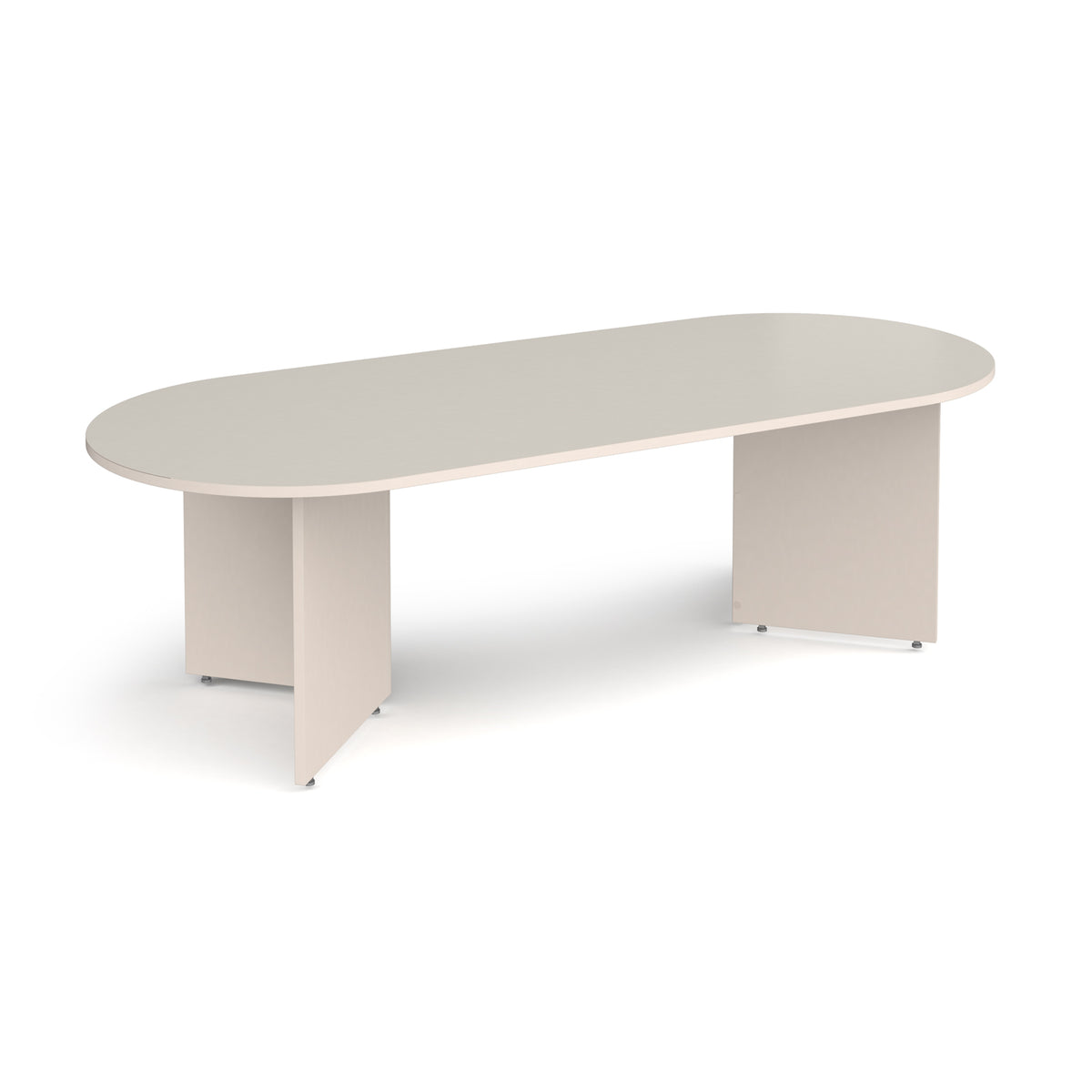 Arrow head leg radial end boardroom table 2400mm x 1000mm - Light Grey - view 1