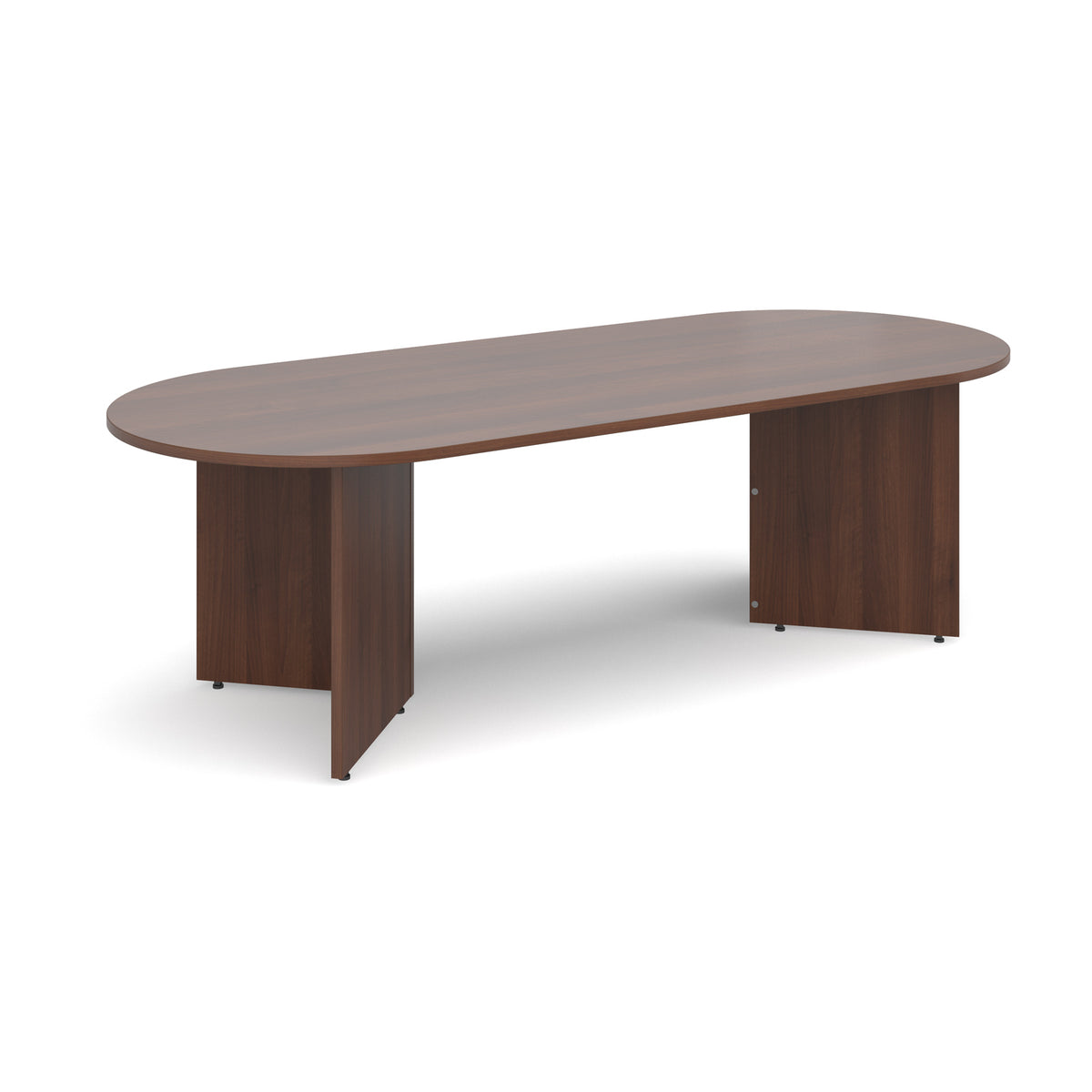 Arrow head leg radial end boardroom table 2400mm x 1000mm - Walnut - view 1