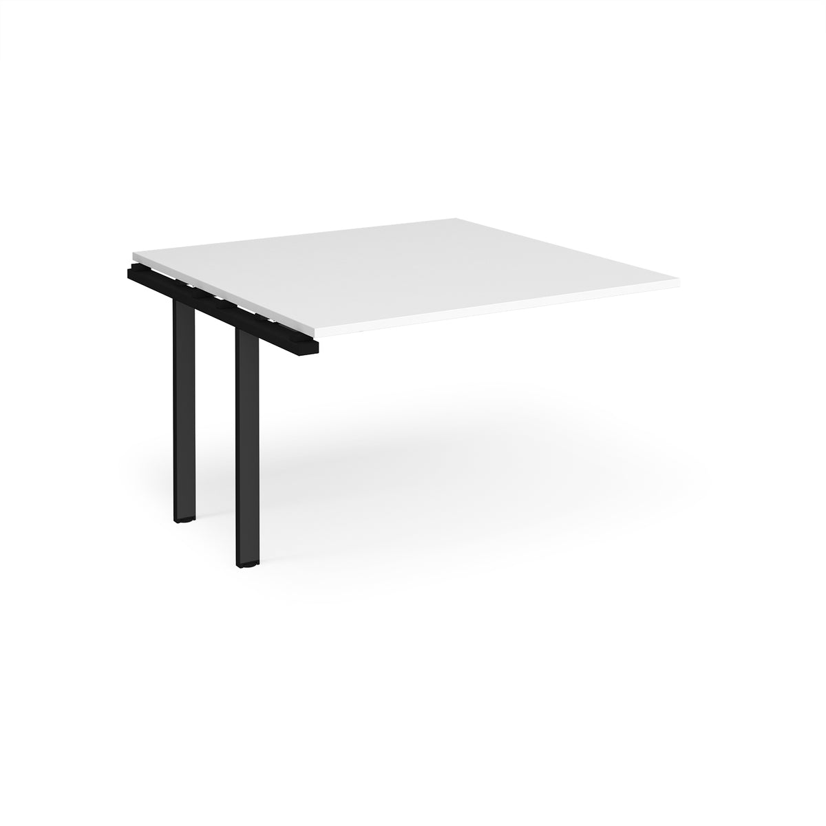 Adapt boardroom table add on unit 1200mm x 1200mm - black frame, White Top - view 1