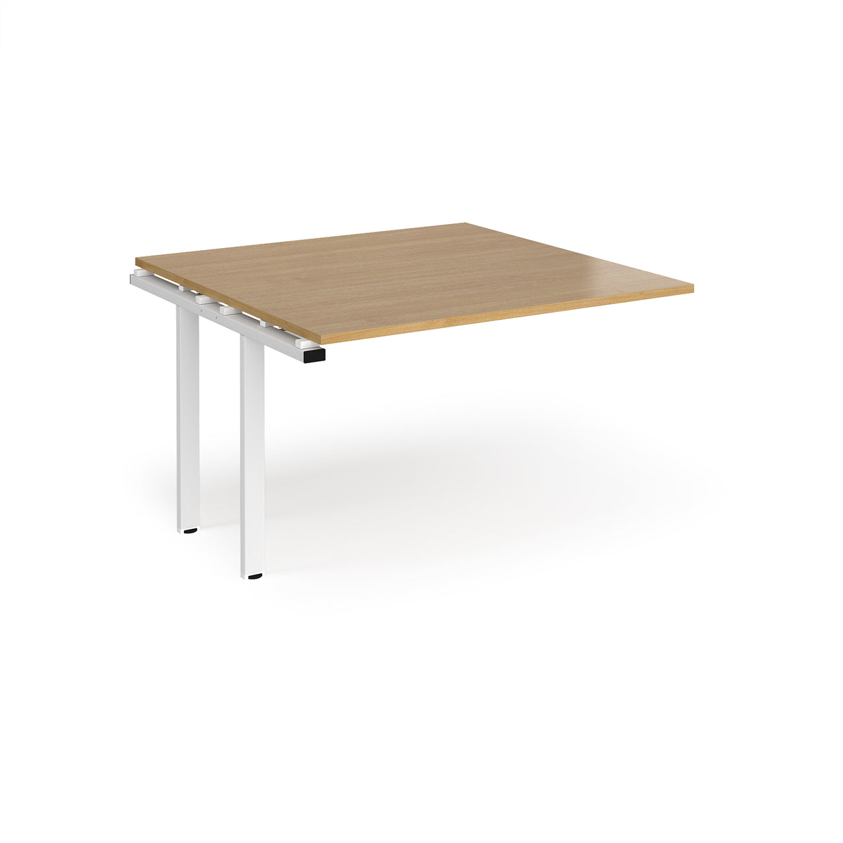 Adapt boardroom table add on unit 1200mm x 1200mm - white frame, Oak Top - view 1