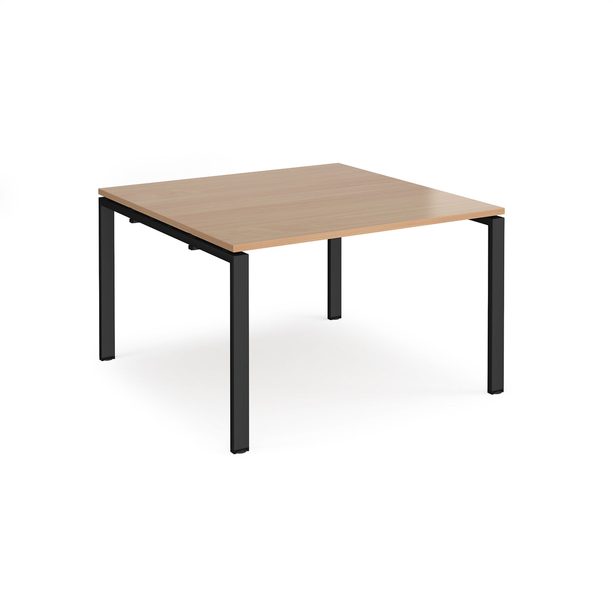 Adapt boardroom table starter unit 1200mm x 1200mm - black frame, Beech top - view 1