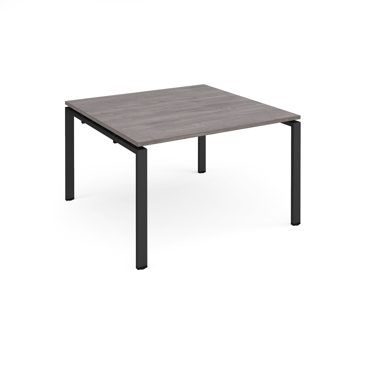 Adapt boardroom table starter unit 1200mm x 1200mm - black frame, Grey Oak Top - view 1