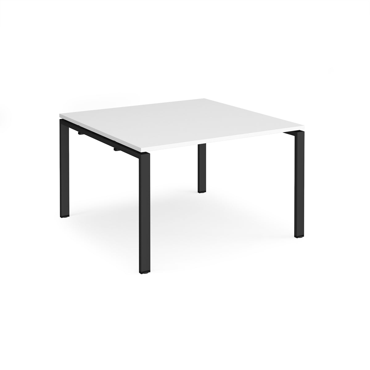 Adapt boardroom table starter unit 1200mm x 1200mm - black frame, White Top - view 1