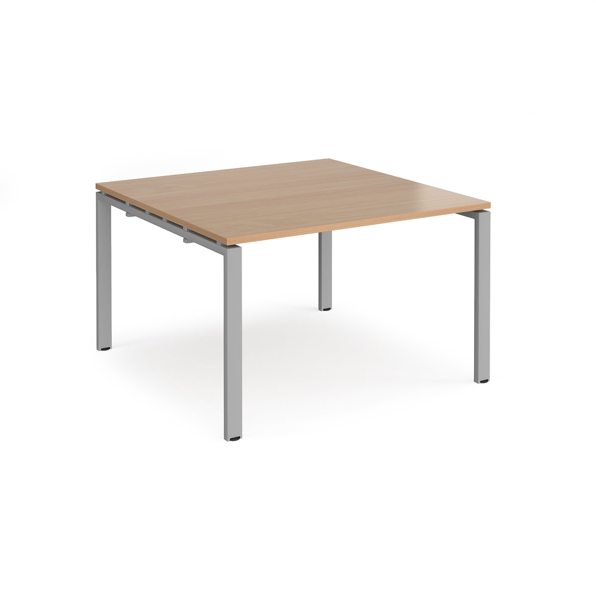 Adapt boardroom table starter unit 1200mm x 1200mm - silver frame, Beech top - view 1