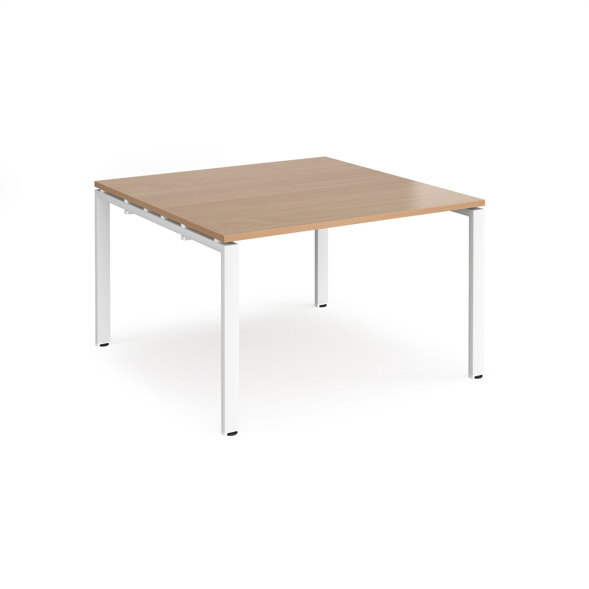 Adapt boardroom table starter unit 1200mm x 1200mm - white frame, Beech top - view 1