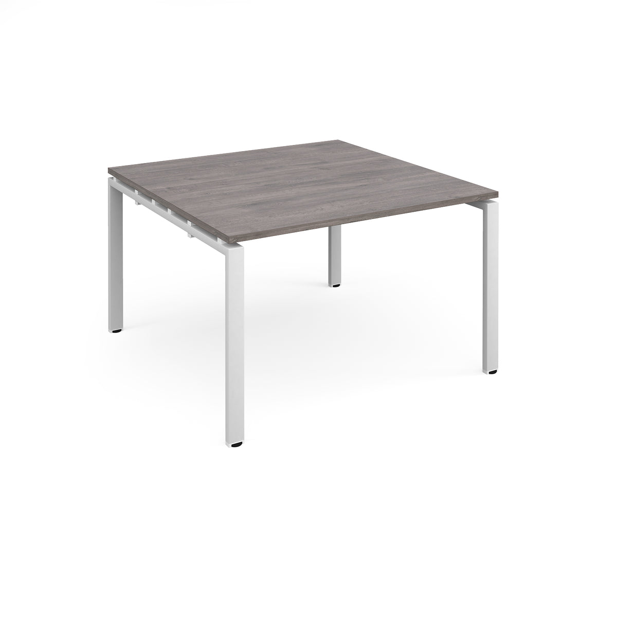 Adapt boardroom table starter unit 1200mm x 1200mm - white frame, Grey Oak Top - view 1