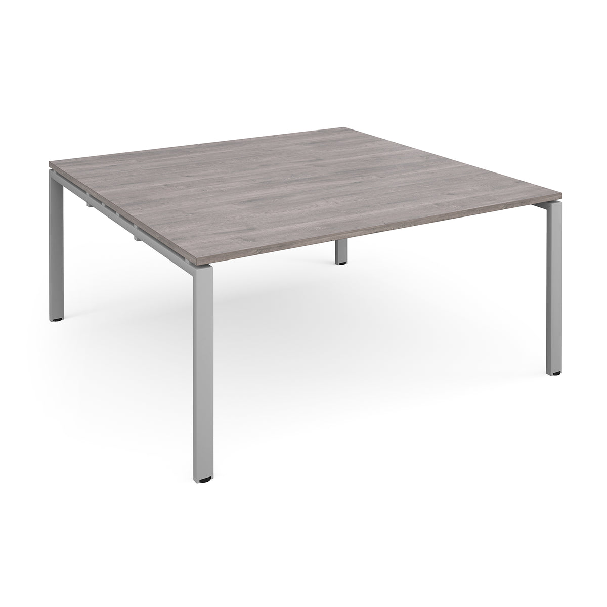 Adapt square boardroom table 1600mm x 1600mm - silver frame, Grey Oak Top - view 1