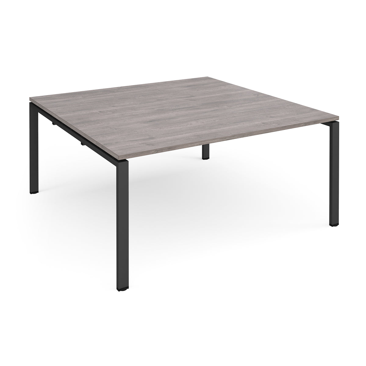 Adapt boardroom table starter unit 1600mm x 1600mm - black frame, Grey Oak Top - view 1