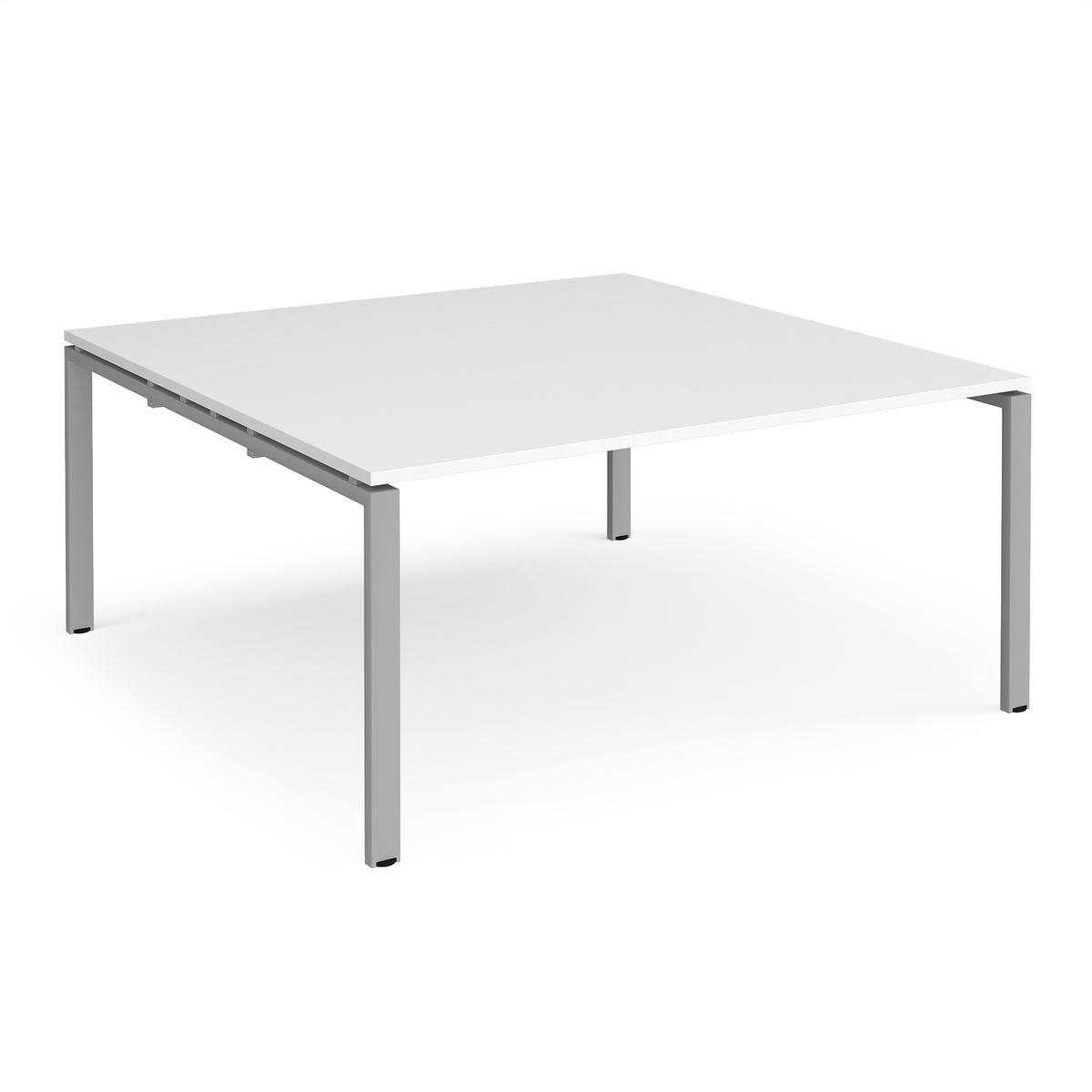 Adapt boardroom table starter unit 1600mm x 1600mm - silver frame, White Top - view 1