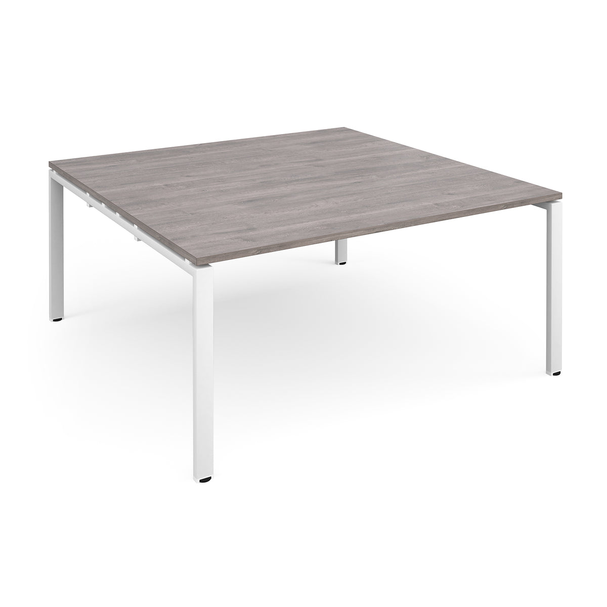 Adapt boardroom table starter unit 1600mm x 1600mm - white frame, Grey Oak Top - view 1