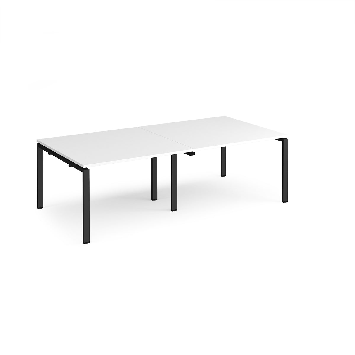 Adapt rectangular boardroom table 2400mm x 1200mm - black frame, White Top - view 1