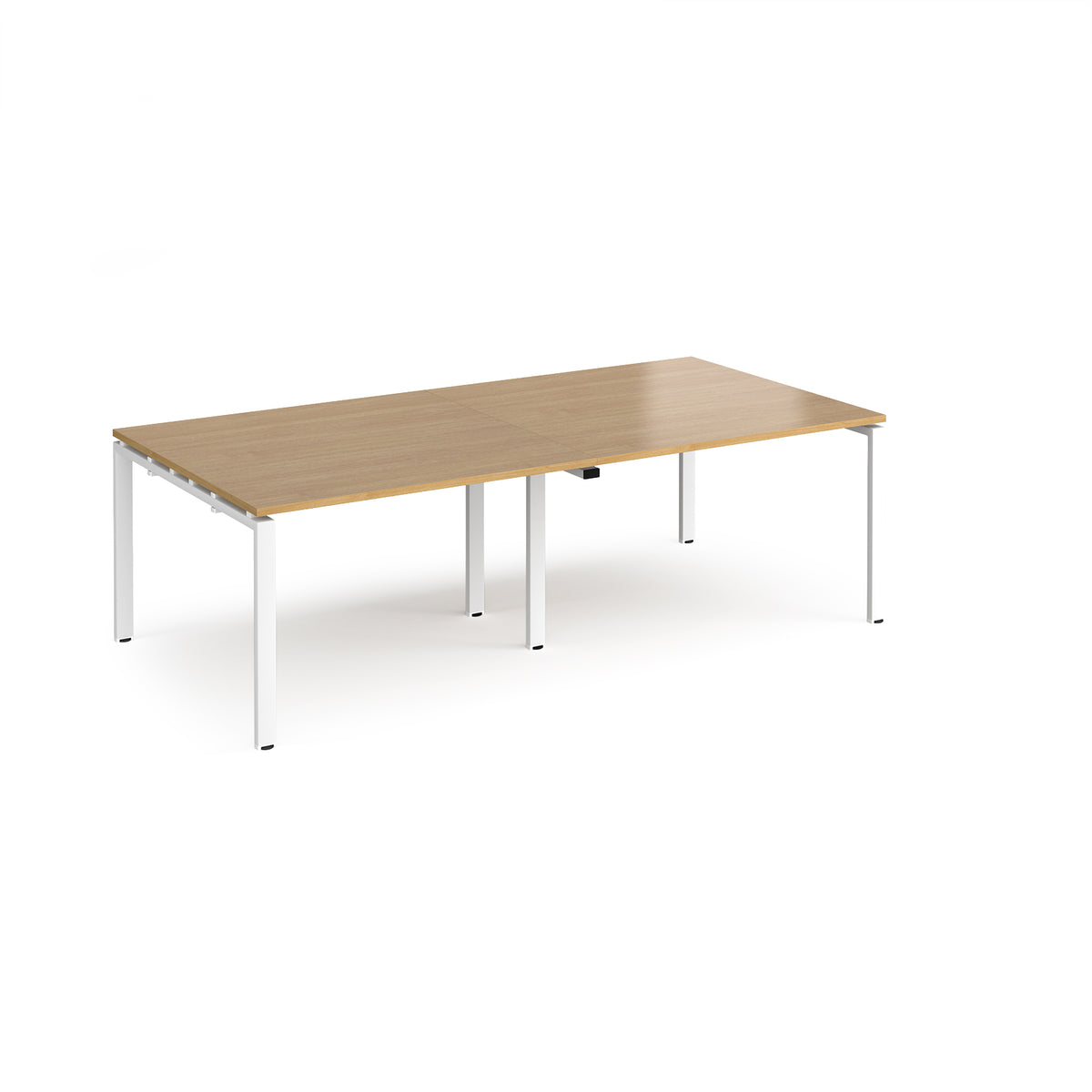 Adapt rectangular boardroom table 2400mm x 1200mm - white frame, Oak Top - view 1