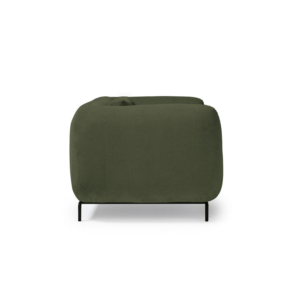 Ebony single sofa chair in olive green - view 2