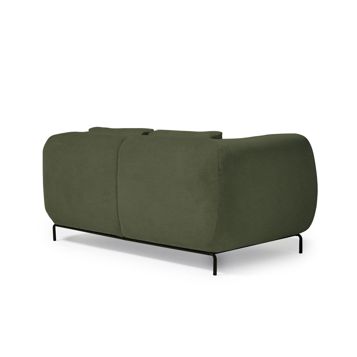Ebony two seater sofa chair in olive green - view 3