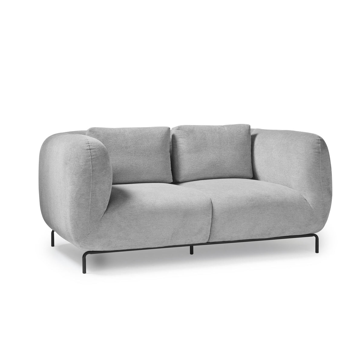 Ebony two seater sofa chair in warm grey - view 1