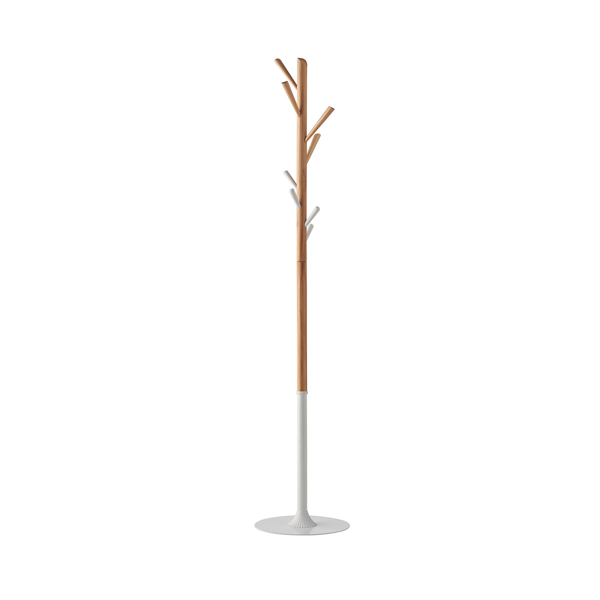 Elara coat stand with 8 coat hooks - White & Oak - view 1