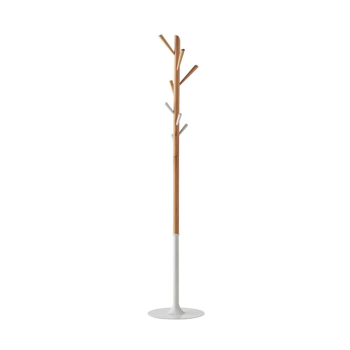 Elara coat stand with 8 coat hooks - White & Oak - view 2