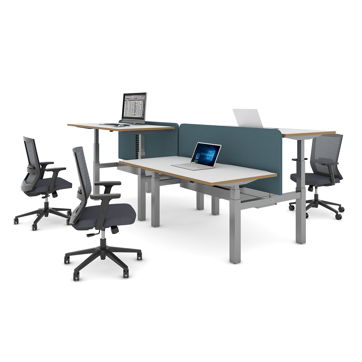 Elev8 vertical cable chain for back-to-back desks - black - view 3