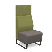 Encore modular single seater high back sofa with no arms and black sled frame - view 1