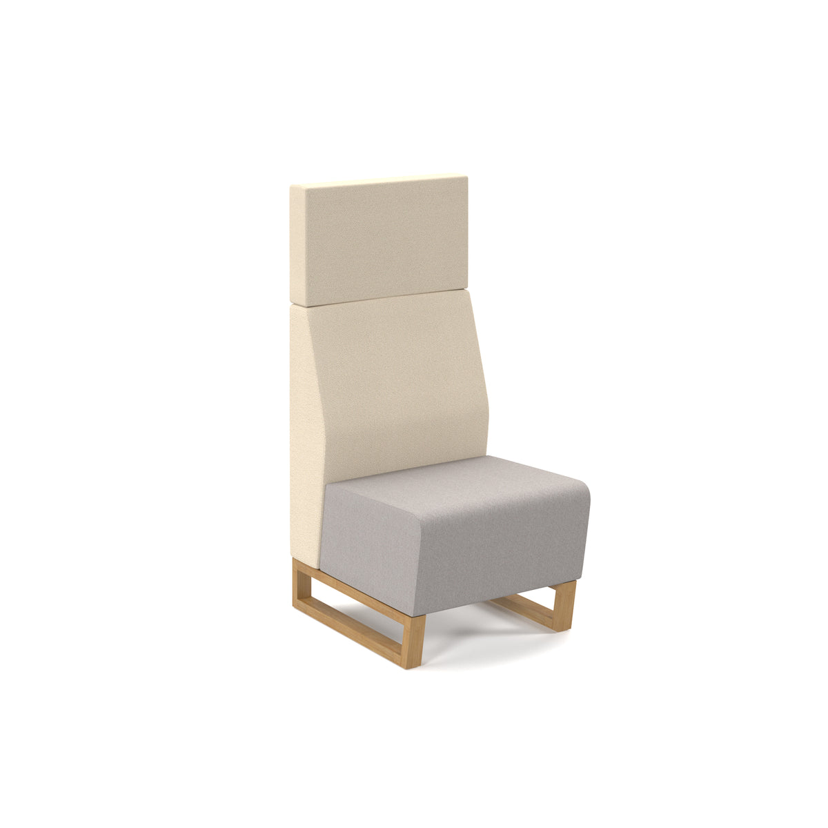 Encore modular single seater high back sofa with no arms and wooden sled frame - view 1