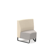 Encore modular single seater concave low back sofa with no arms and black sled frame - view 1