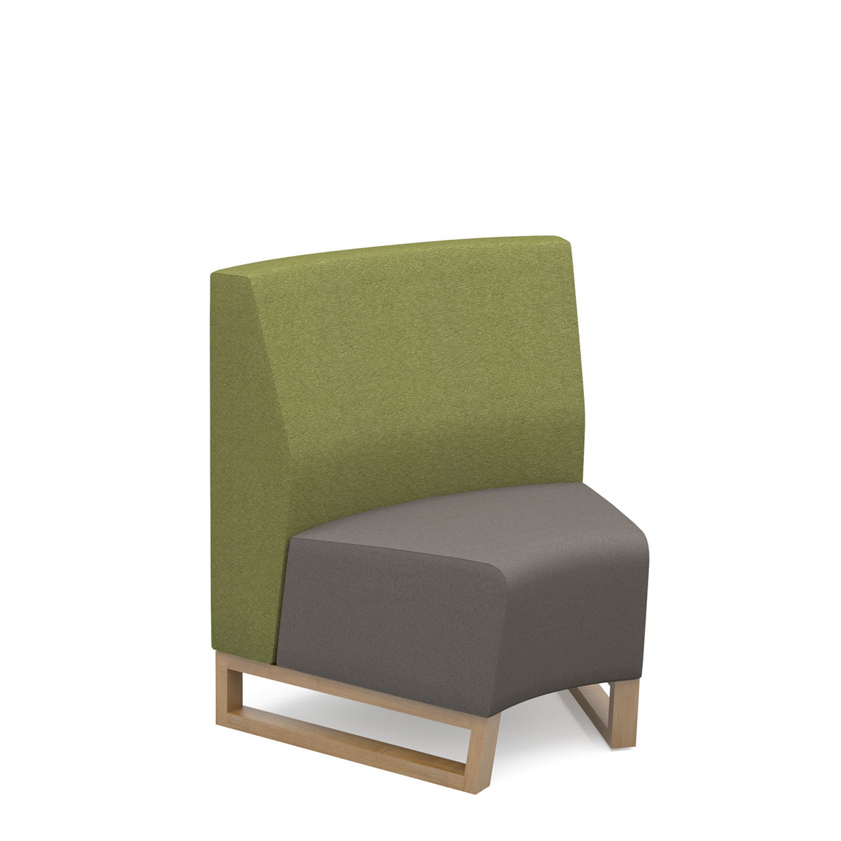 Encore modular single seater concave low back sofa with no arms and wooden sled frame - view 1