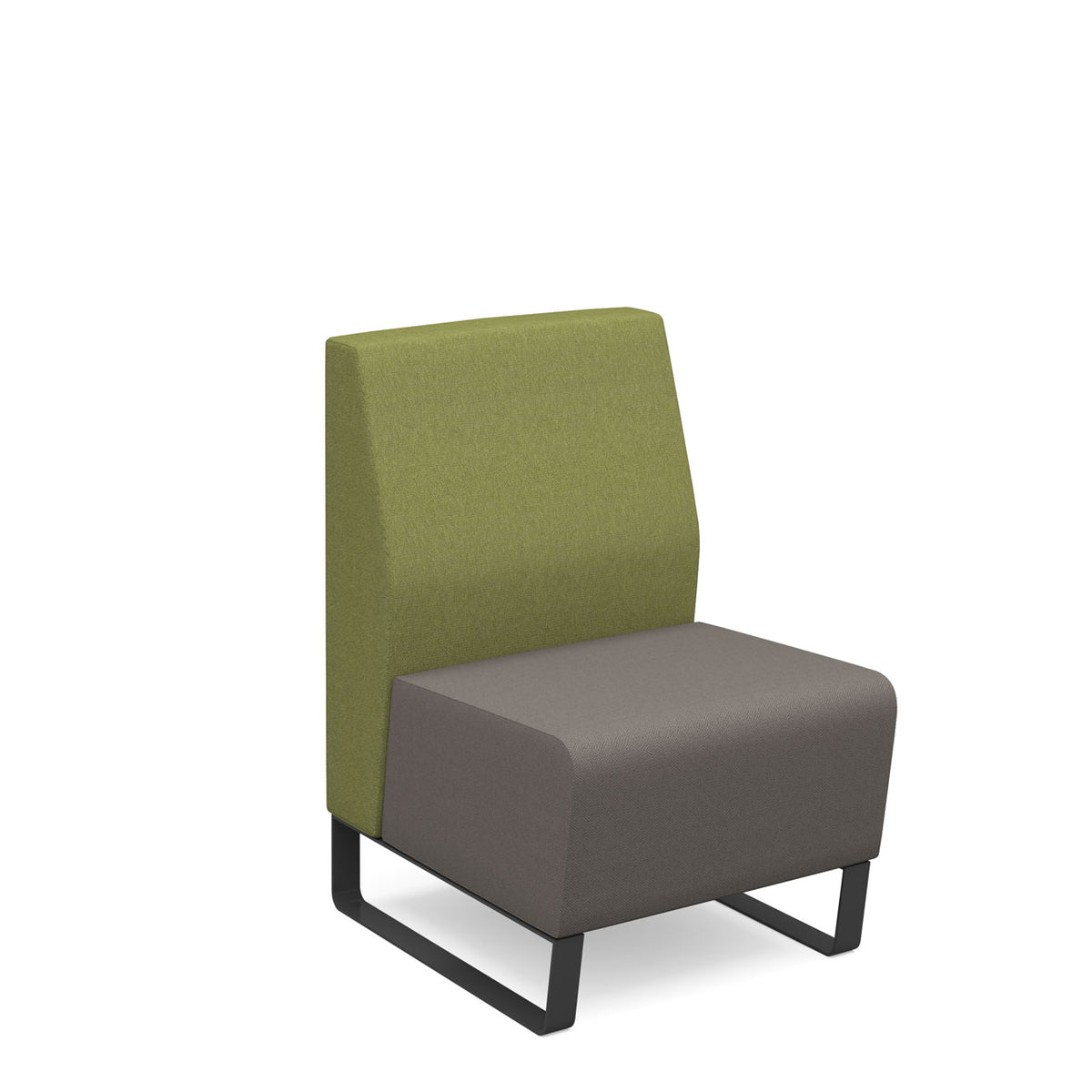 Encore modular single seater low back sofa with no arms and black sled frame - view 1