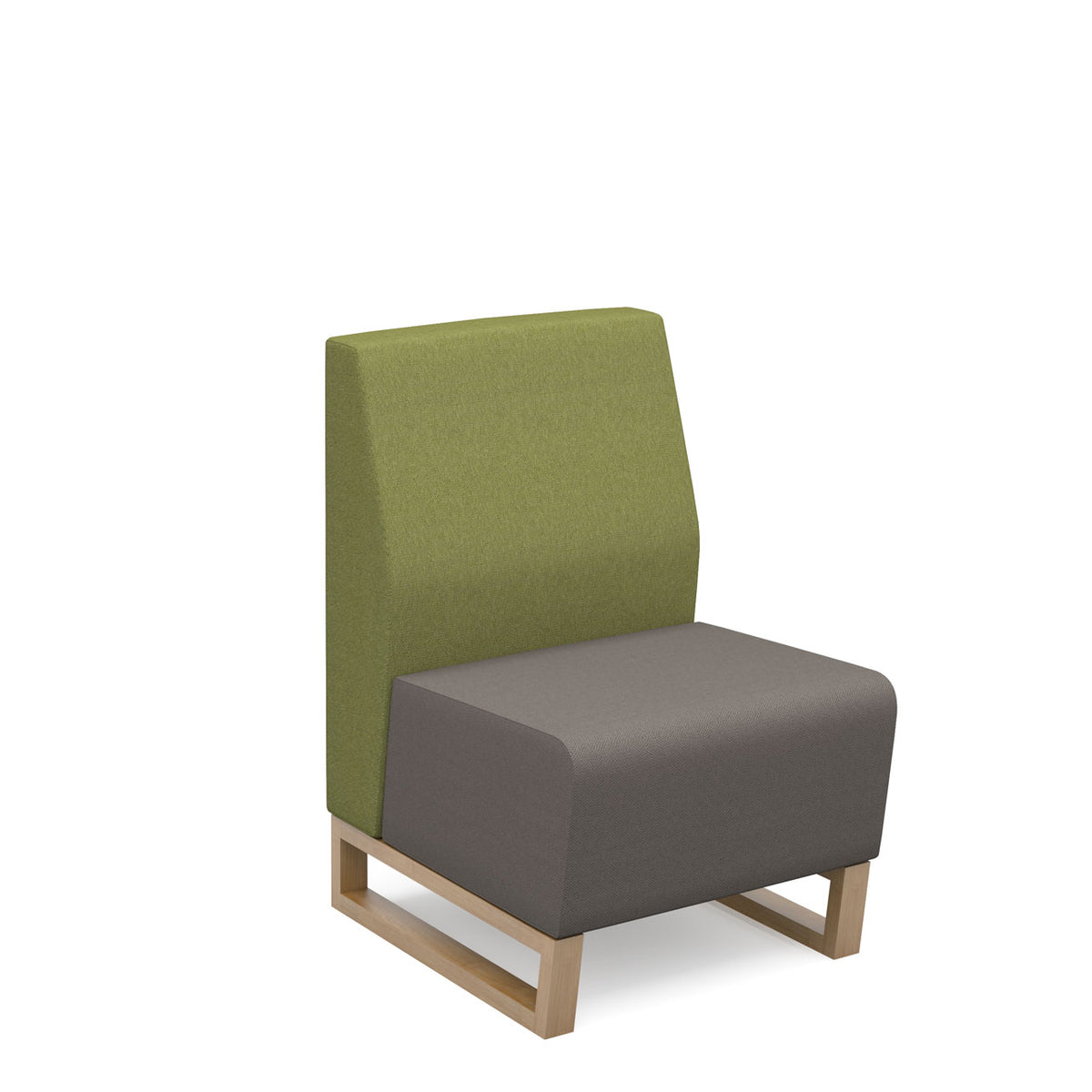 Encore modular single seater low back sofa with no arms and wooden sled frame - view 1