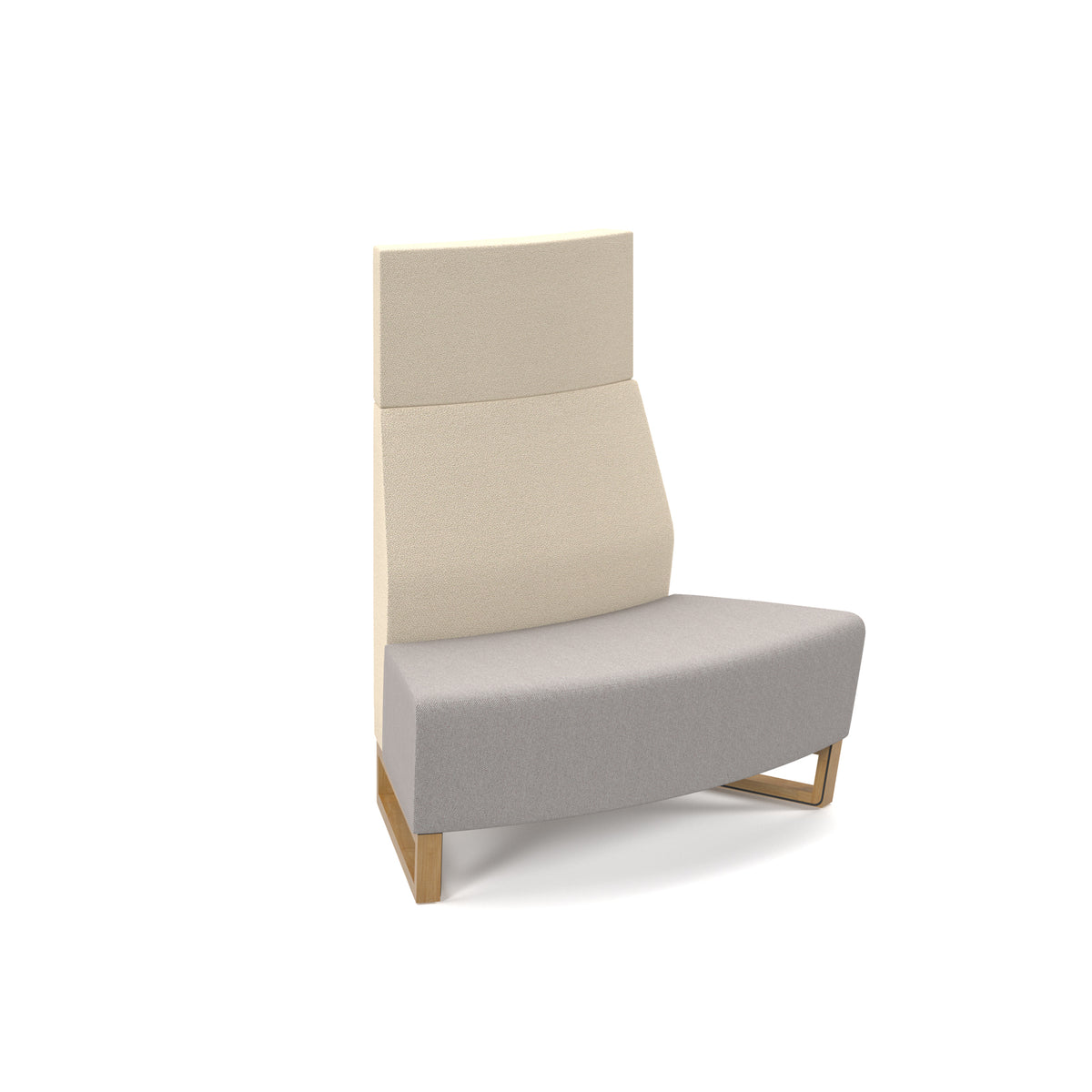 Encore modular double seater convex high back sofa with no arms and wooden sled frame - view 1