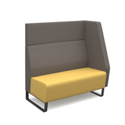 Encore modular double seater high back sofa with left hand arm and black sled frame - view 1