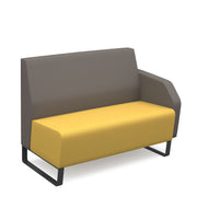Encore modular double seater low back sofa with left hand arm and black sled frame - view 1