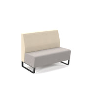 Encore modular double seater low back sofa with no arms and black sled frame - view 1
