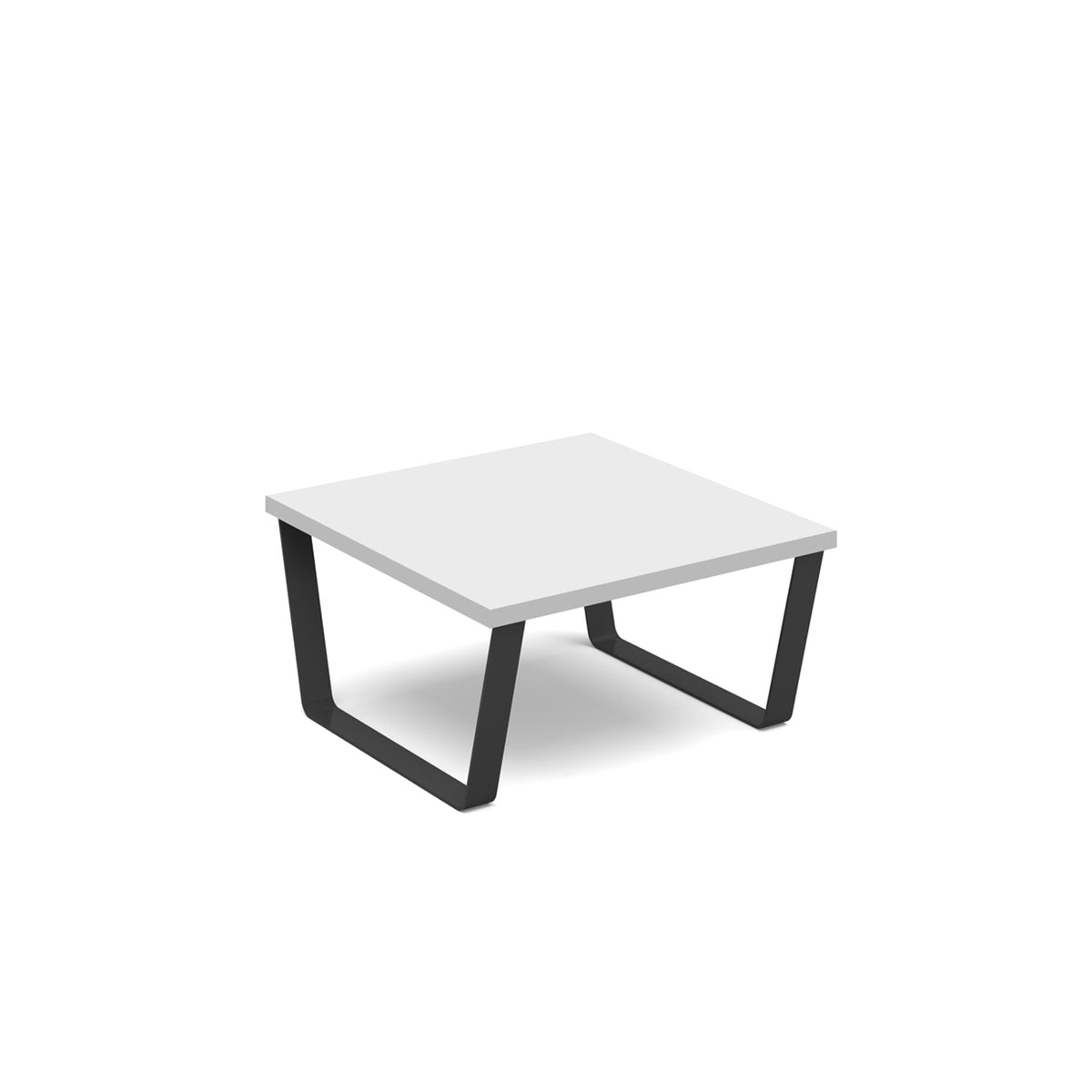 Encore modular coffee table with black sled frame - white - view 1