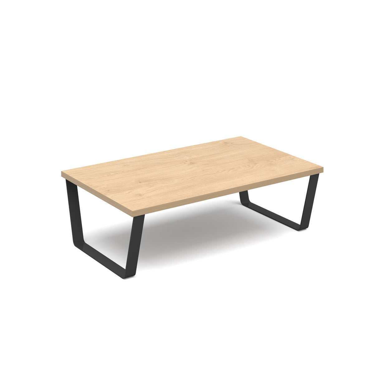 Encore modular large coffee table with black sled frame - Kendal oak - view 1