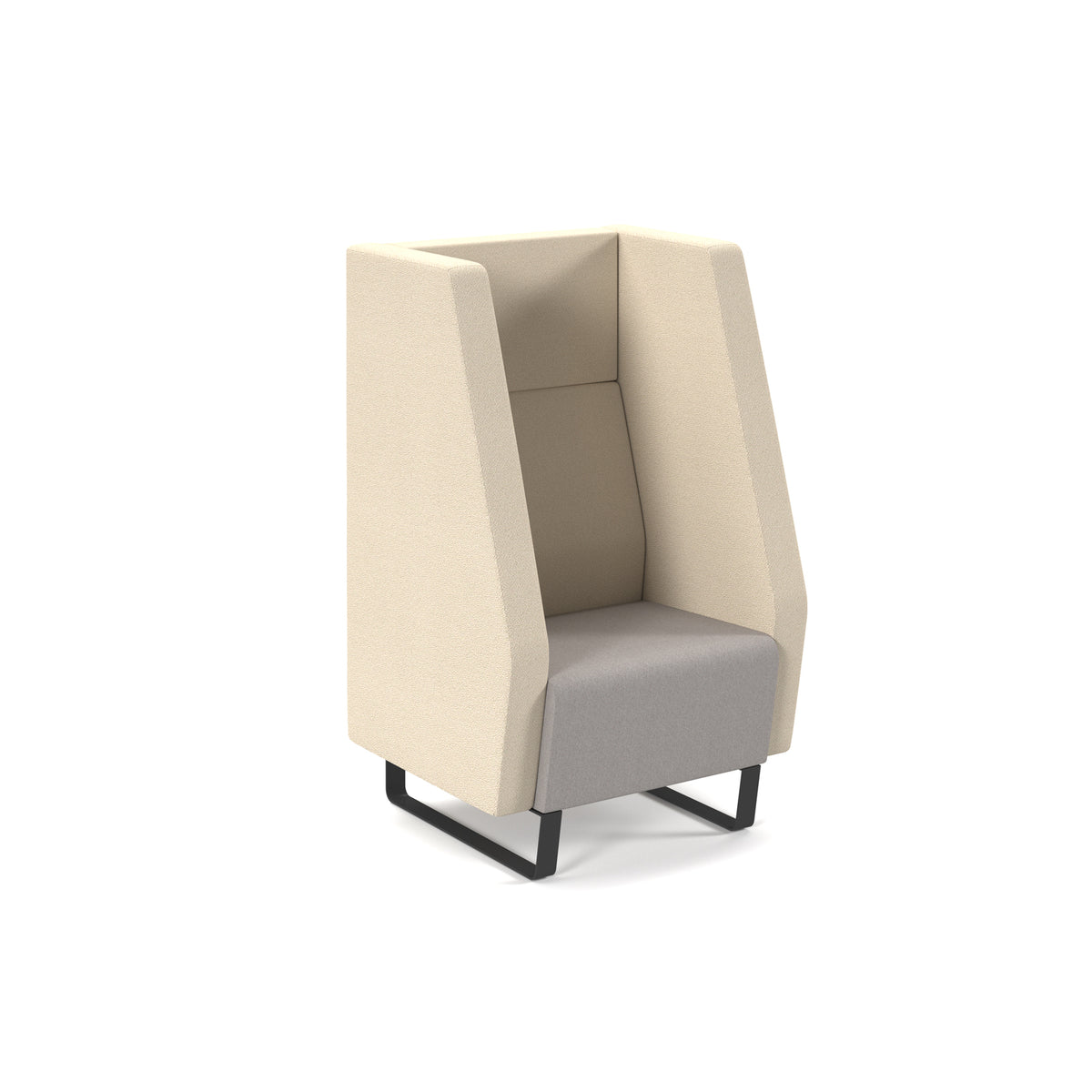 Encore high back 1 seater sofa 600mm wide with black sled frame - view 1