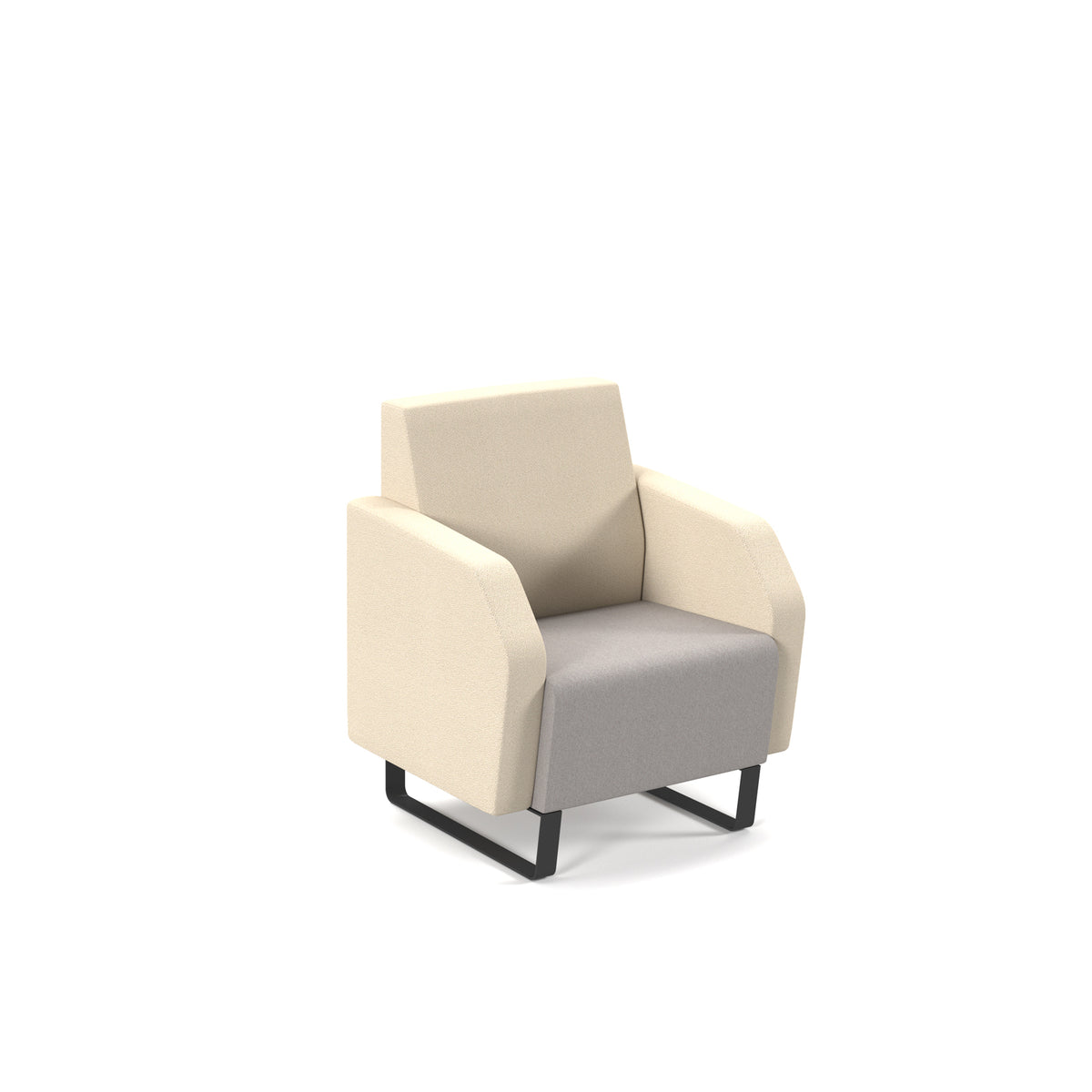 Encore low back 1 seater sofa 600mm wide with black sled frame - view 1