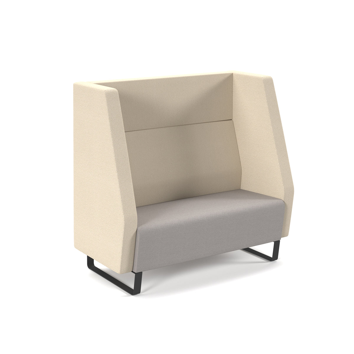 Encore high back 2 seater sofa 1200mm wide with black sled frame - view 1