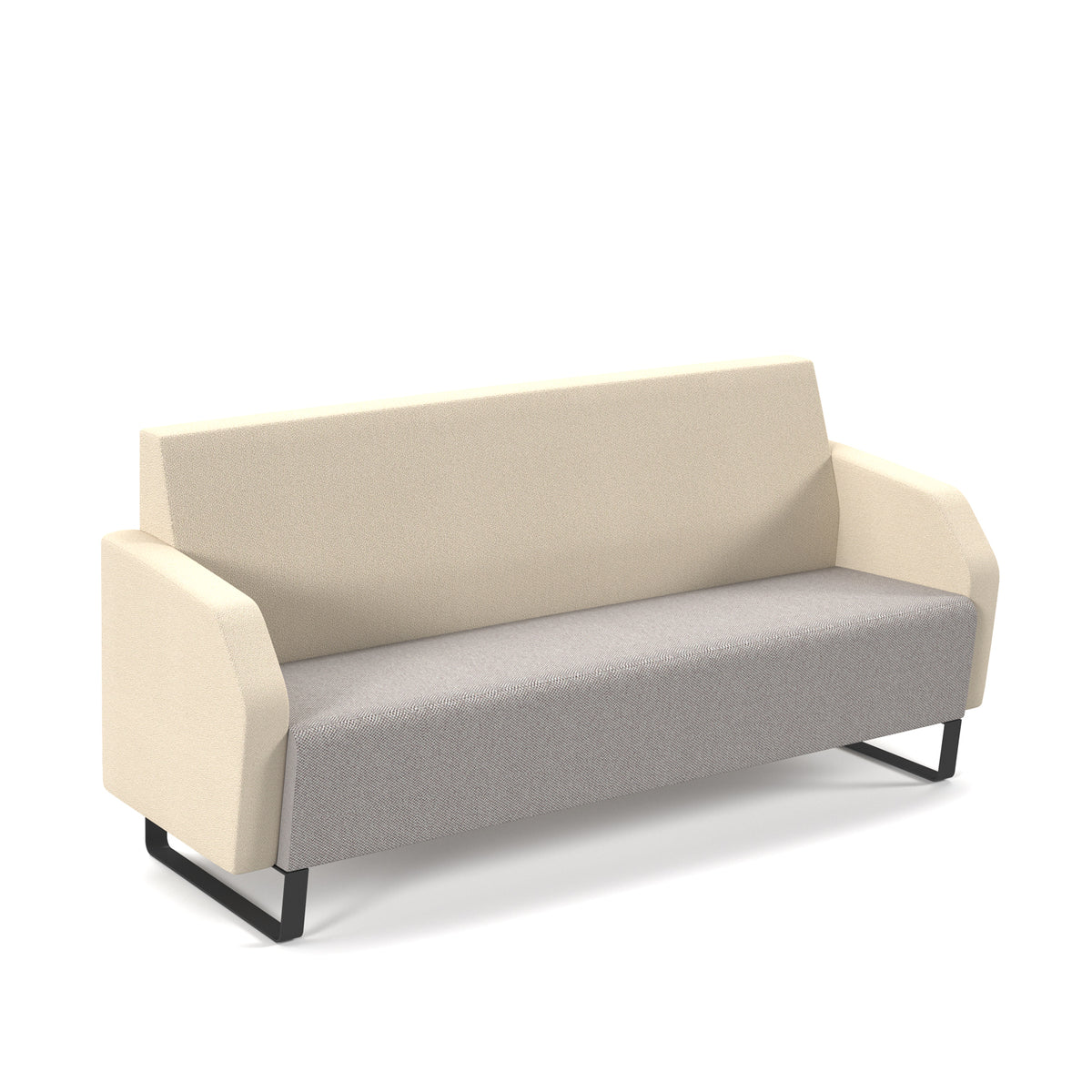 Encore low back 3 seater sofa 1800mm wide with black sled frame - view 1