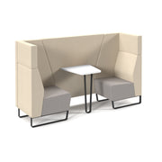 Encore open high back 2 person meeting booth with table and black sled frame - made to order - view 1