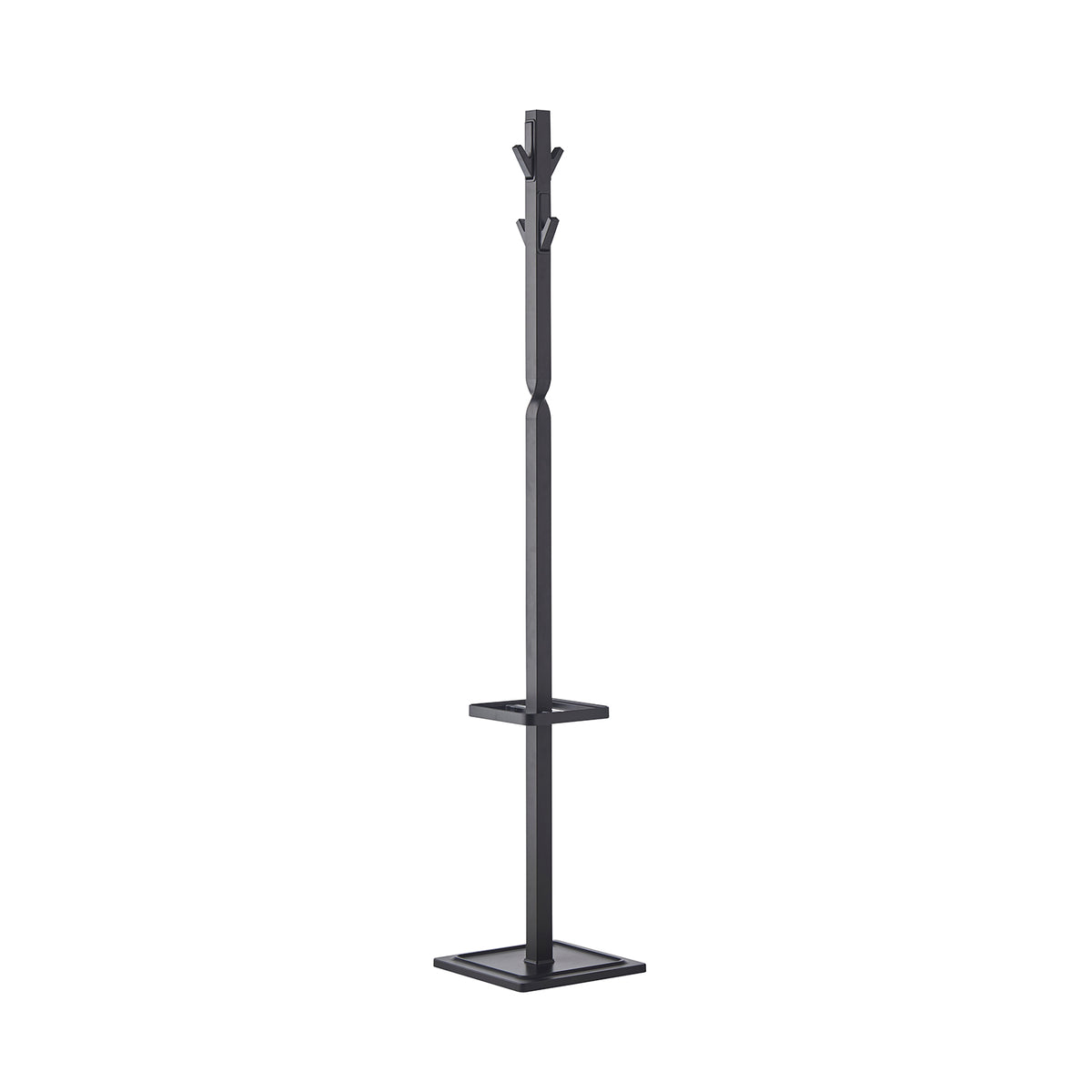 Epsilon coat stand with 4 coat hooks and 4 umbrella hooks - Black - view 1