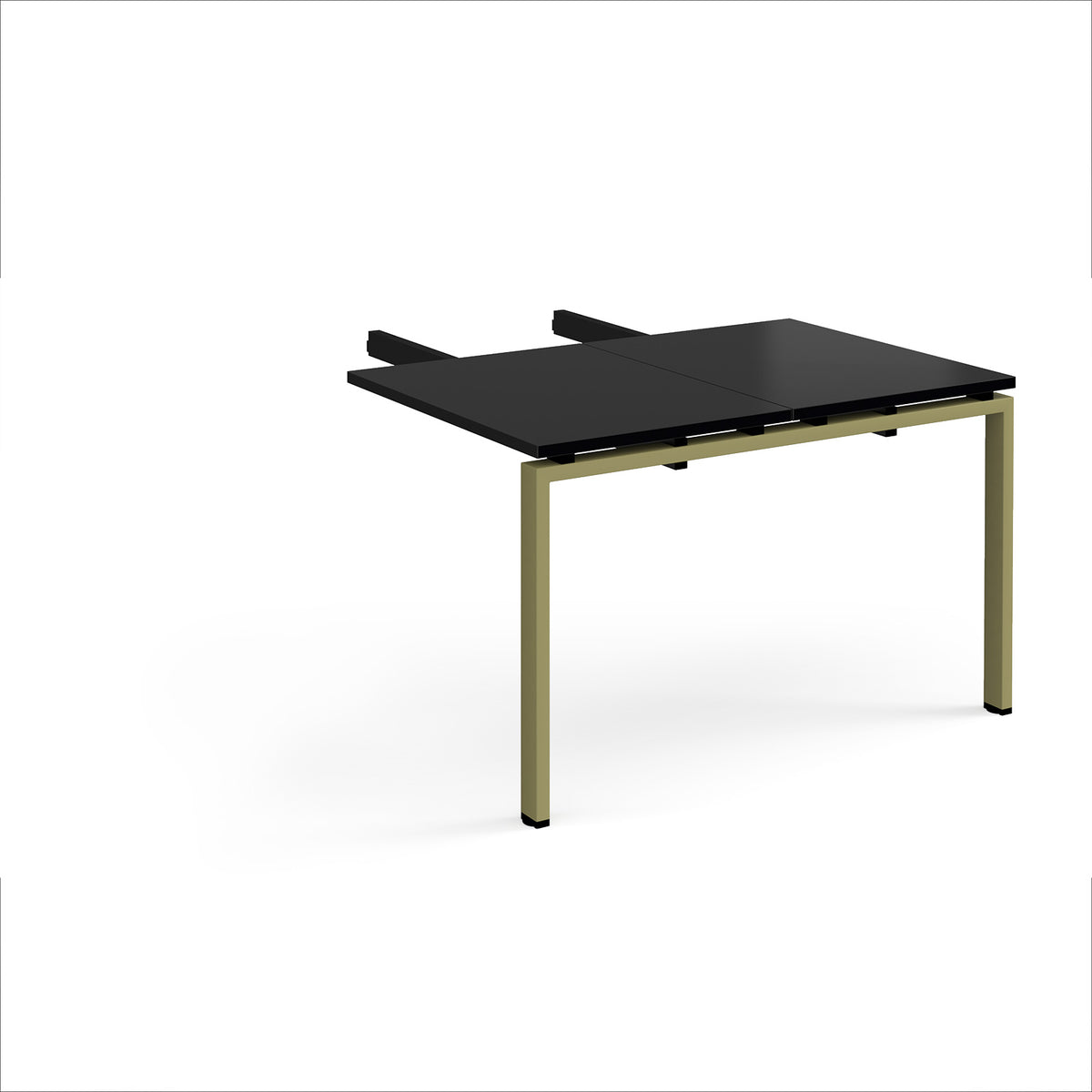 Adapt add on unit double return desk 800mm x 1200mm - green frame, black top - view 1