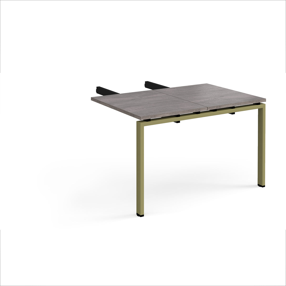 Adapt add on unit double return desk 800mm x 1200mm - green frame, Grey Oak Top - view 1