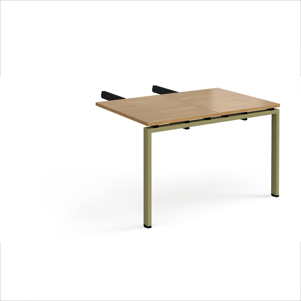 Adapt add on unit double return desk 800mm x 1200mm - green frame, Oak Top - view 1