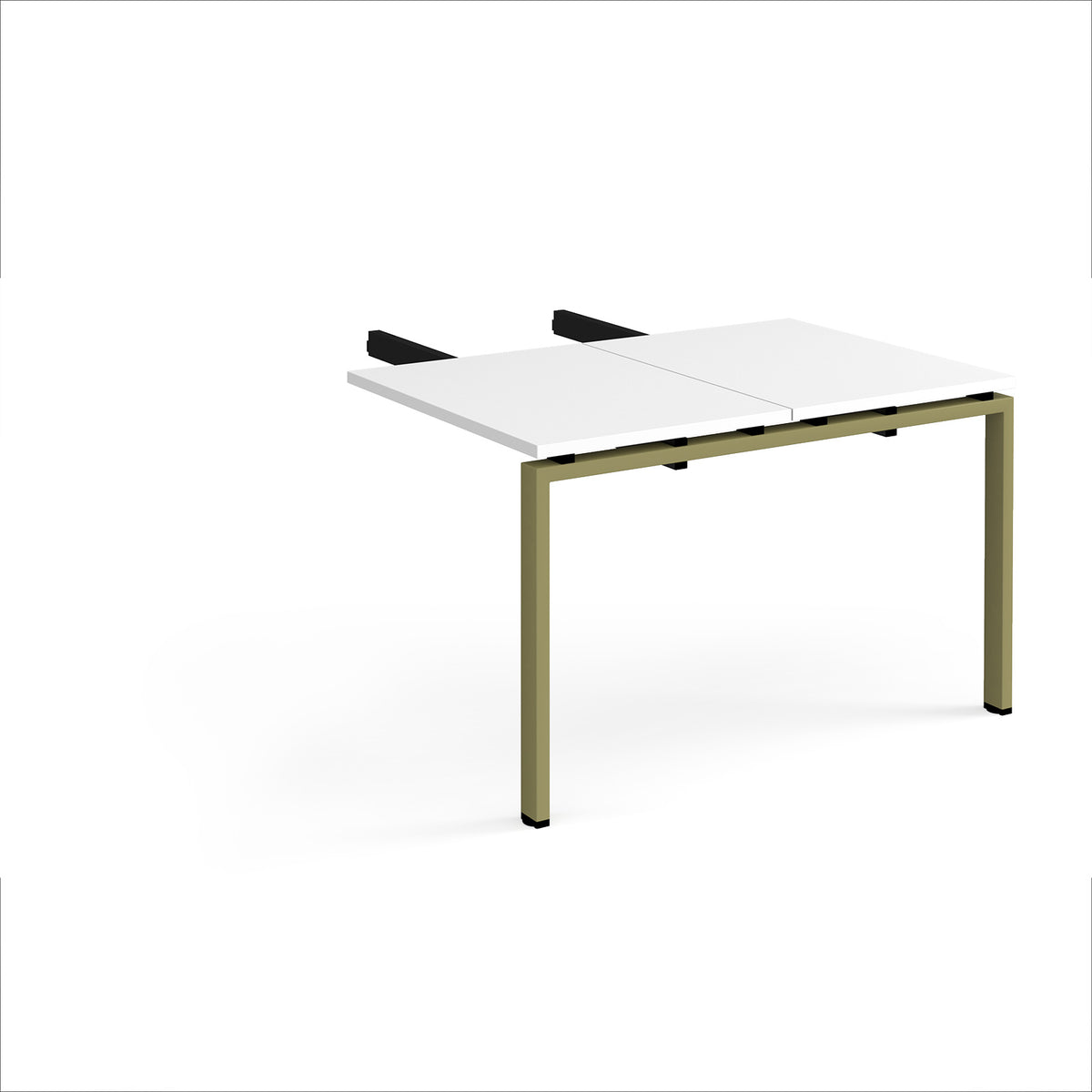 Adapt add on unit double return desk 800mm x 1200mm - green frame, White Top - view 1