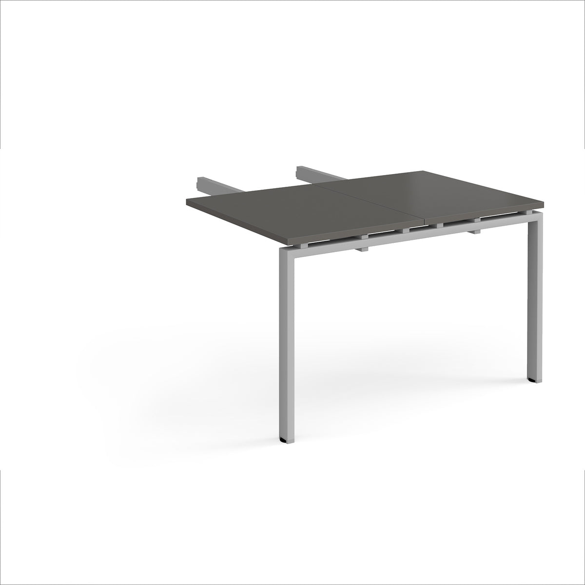 Adapt add on unit double return desk 800mm x 1200mm - silver frame, storm grey top - view 1