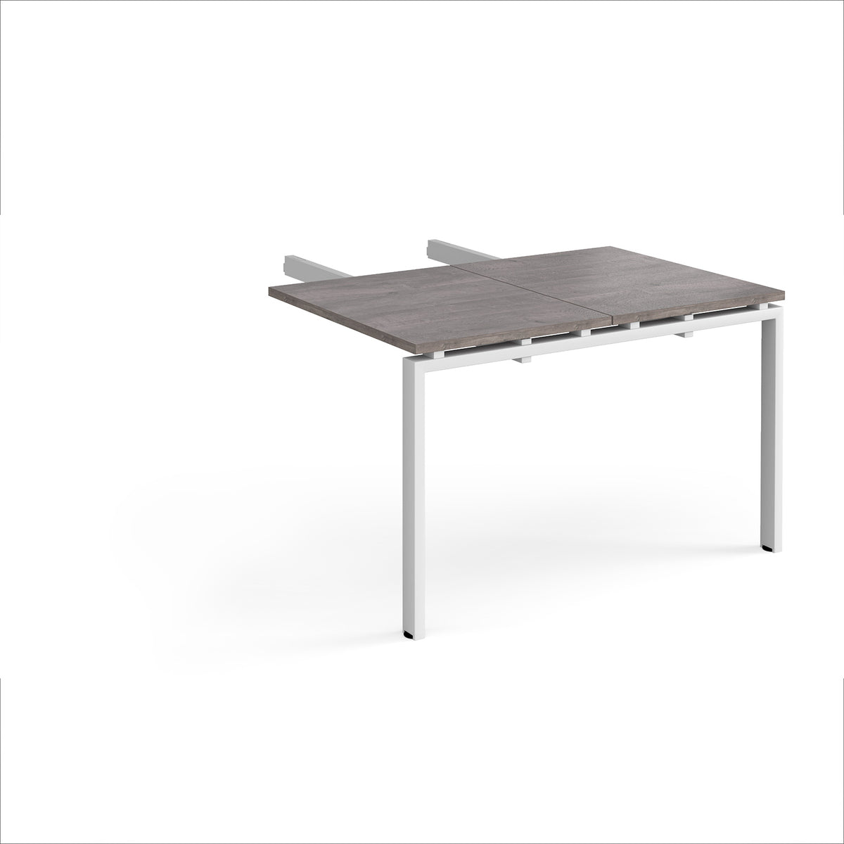Adapt add on unit double return desk 800mm x 1200mm - white frame, Grey Oak Top - view 1