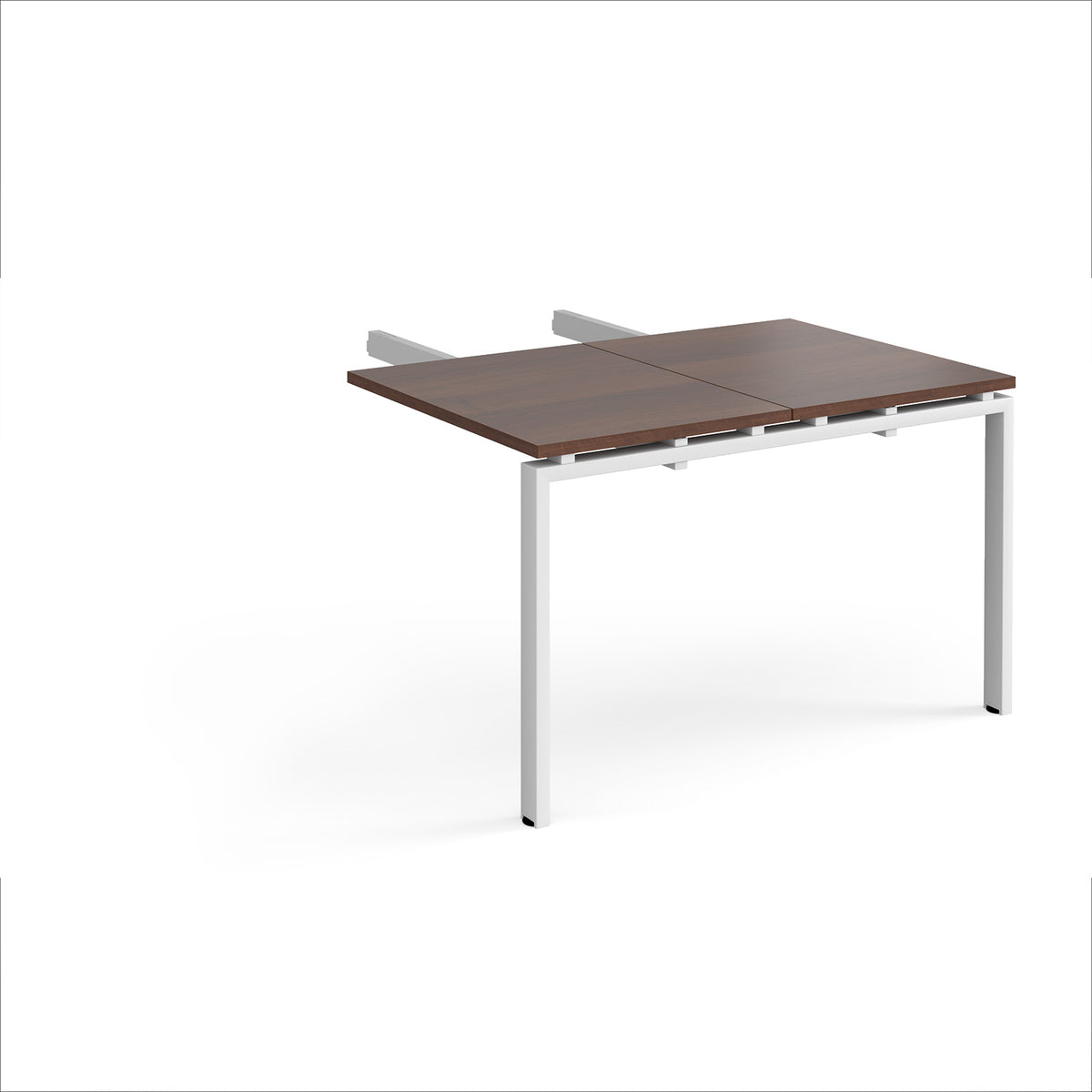 Adapt add on unit double return desk 800mm x 1200mm - white frame, Walnut top - view 1