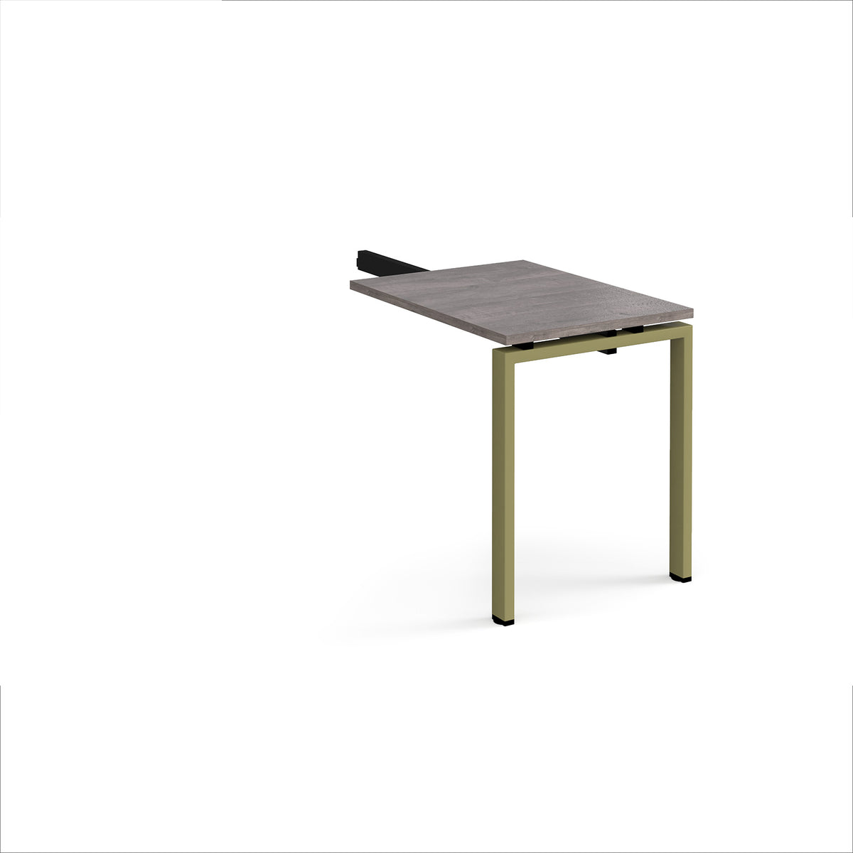Adapt add on unit single return desk 800mm x 600mm - green frame, Grey Oak Top - view 1