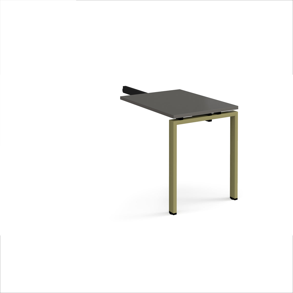 Adapt add on unit single return desk 800mm x 600mm - green frame, storm grey top - view 1