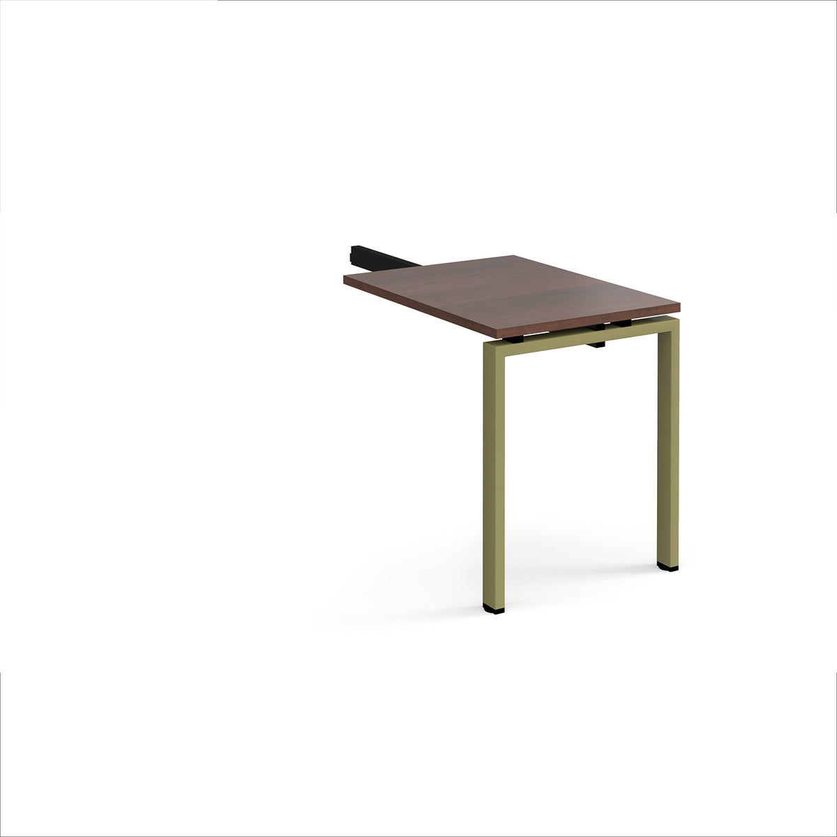 Adapt add on unit single return desk 800mm x 600mm - green frame, Walnut top - view 1